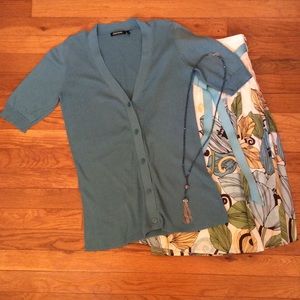 Short Sleeved Blue Sweater